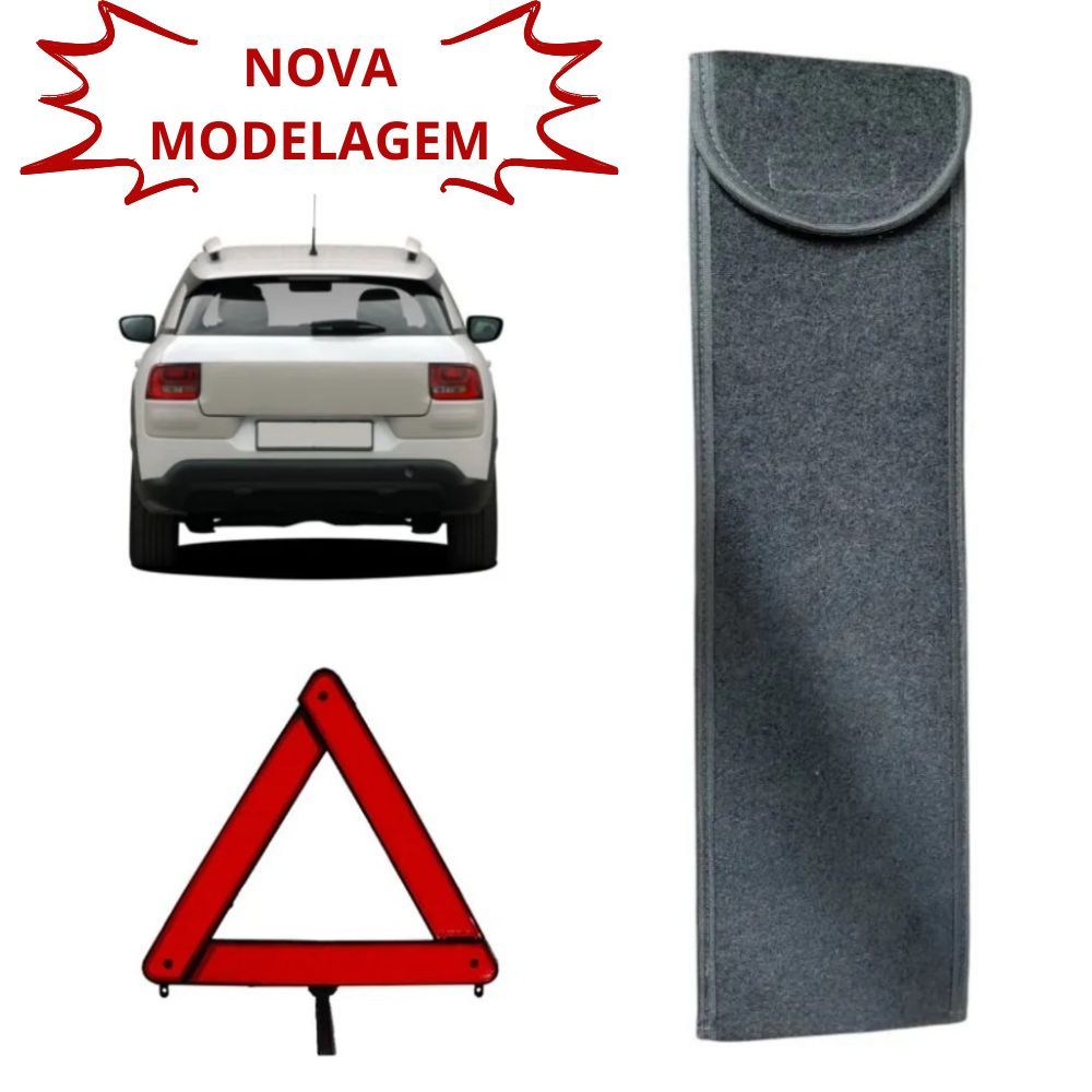 Capa Bolsa Armazenar  Porta Triângulo Segurança Automotivo Multiuso Velcro Porta Malas Universal