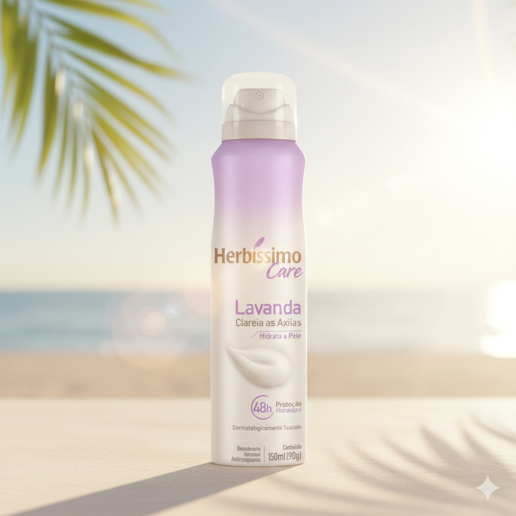 Desodorante Aerossol Antitranspirante Herbíssimo Care Lavanda 150ml em Oferta na Shopee