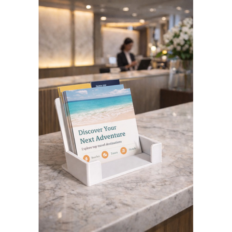 Porta Panfleto A6 de Mesa – Expositor Vertical para Flyers, Cardápios e Divulgação