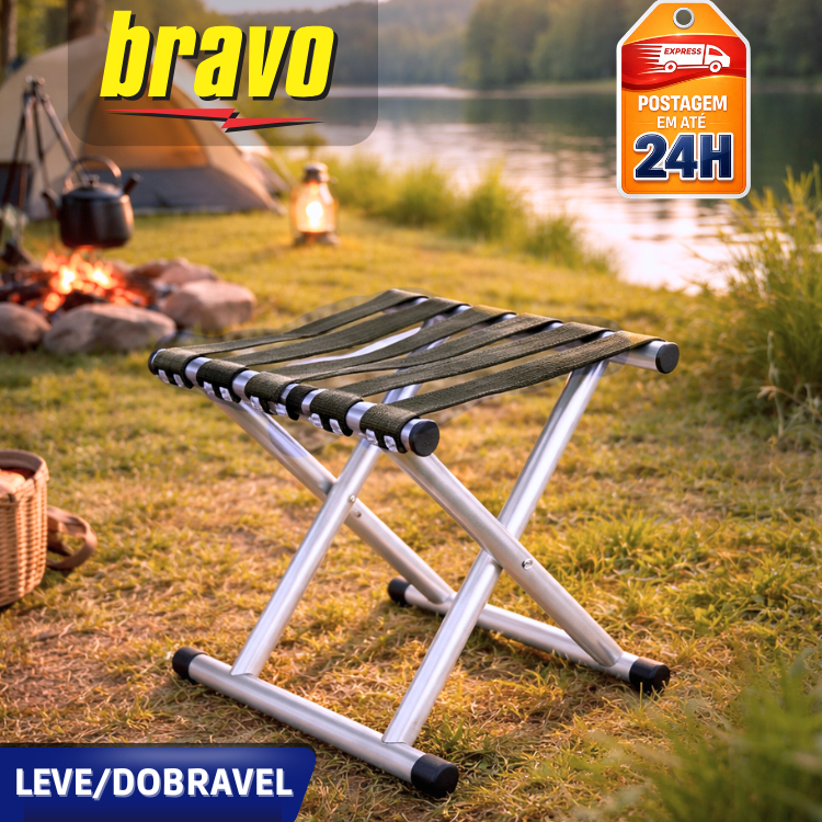 Banco Dobrável Portátil para Pesca, Camping e Lazer | Resistente e Leve | Até 100kg