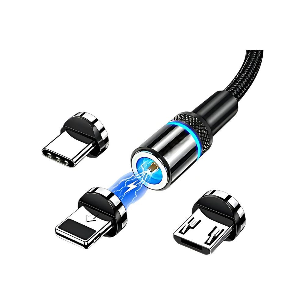 Cabo Magnetico 3 em 1 Tipo-C, Micro USB e Lightning 1 Metro Altomex AL-C360