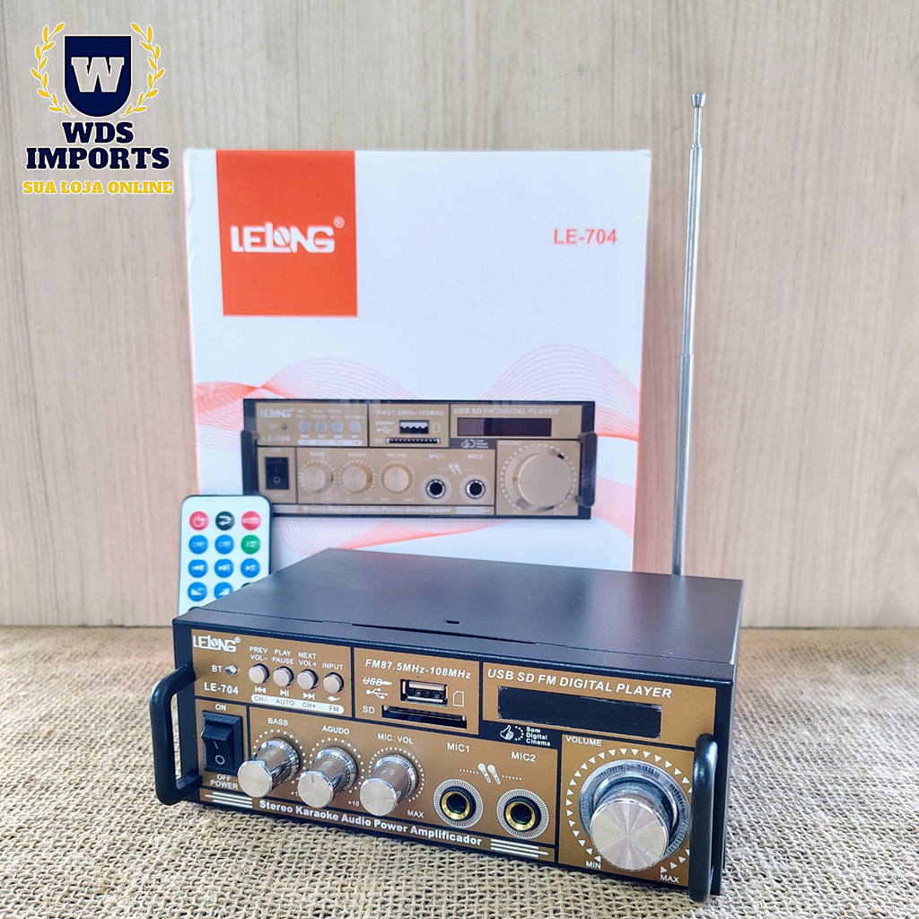 Mini Amplificador Áudio Receiver Bluetooth Som Usb - Lelong