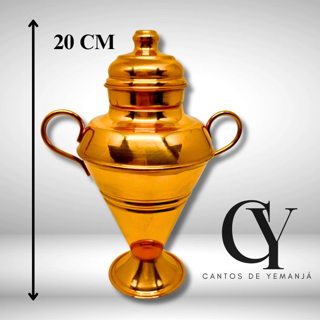 Quartinha  em Metal  Cobre 20 cm Com Asa Umbanda / Candomblé