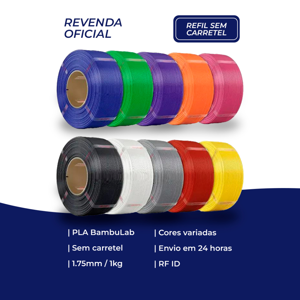 Filamento Bambu Lab 3d Pla Lite 1kg Varias Cores (NÃO ACOMPANHA CARRETEL) em Oferta na Shopee