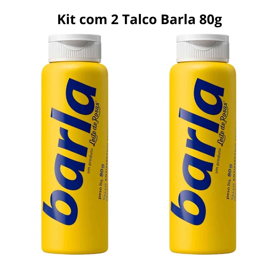 Kit 2 Talco Barla Leite de Rosas Perfumado 80g