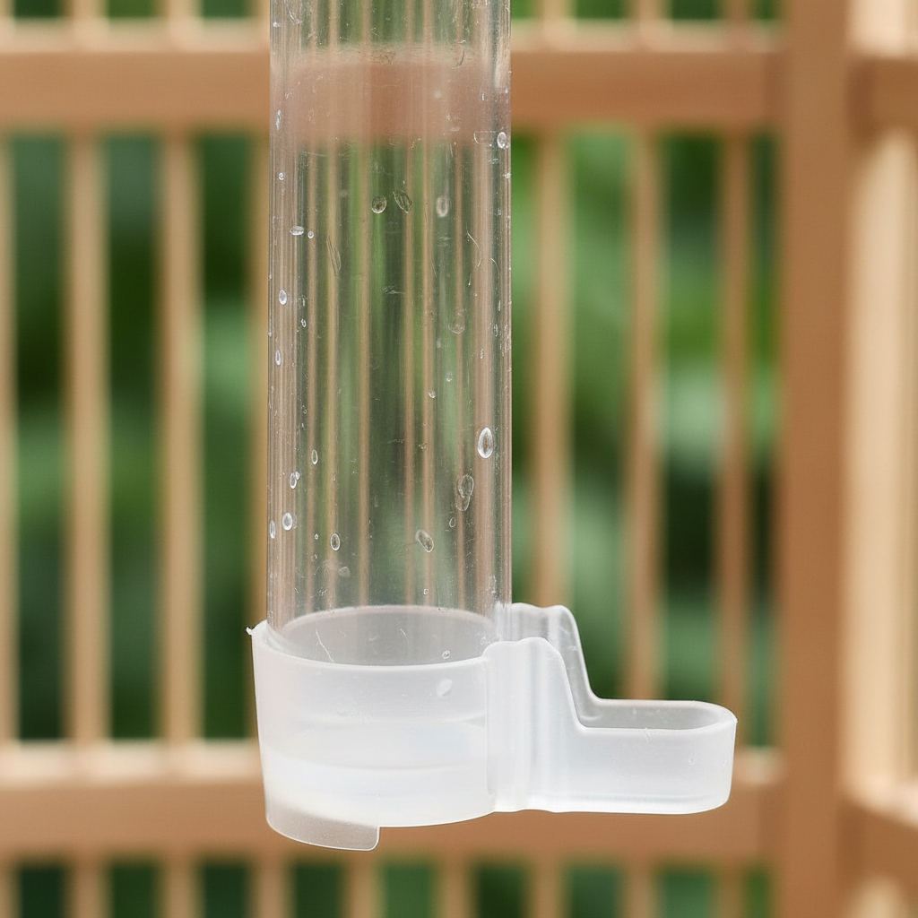 Bebedouro Tubo Transparente 75 ml para Pássaros de Gaiola Curió c/2