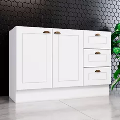 Balcão Sem Tampo 2 Portas Clássico Americana Henn 120cm