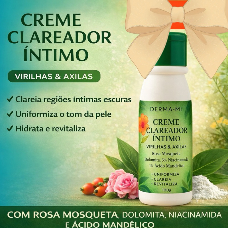 Creme Clareador Íntimo Virilha e Axilas – com Niacinamida e Àcido MAndélico Uniformiza, Clareia e Revitaliza – 100g em Oferta na Shopee