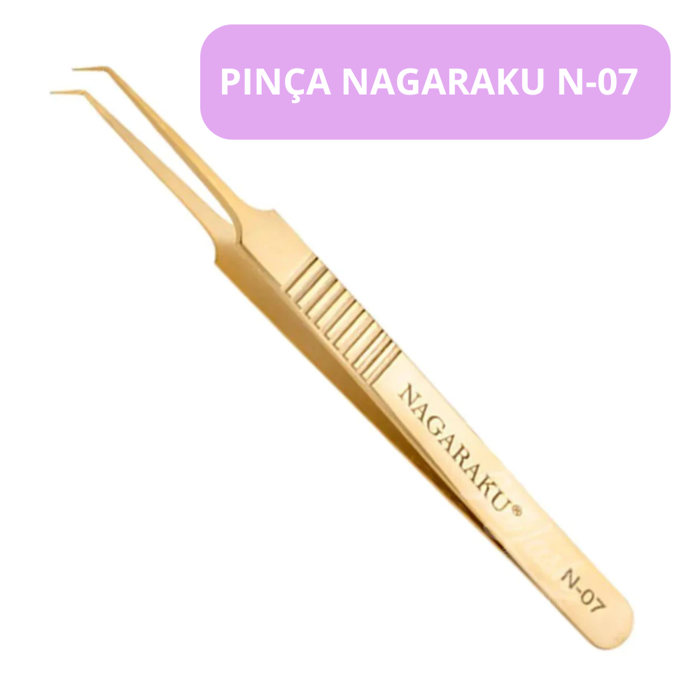 Pinça Nagaraku Extensão Alongamento Cílios N-07 Gold Original em Oferta na Shopee