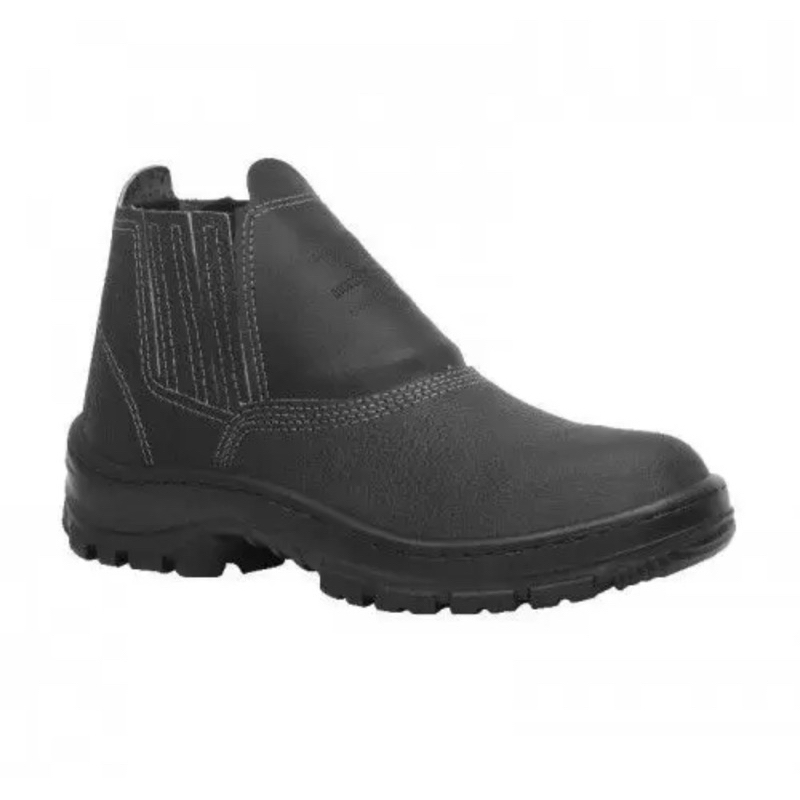 Bota Botina Para Trabalho Cano Curto Em Couro Com Elástico Lateral EPI Certificado marluvas