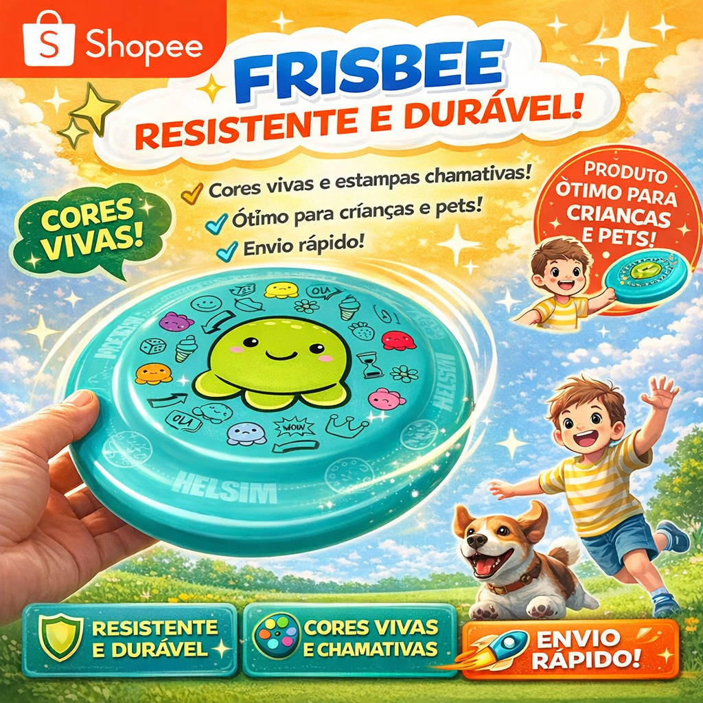 Frisbee Disco Voador Infantil | Disco para Pet Resistente | Brinquedo Ar Livre em Oferta na Shopee