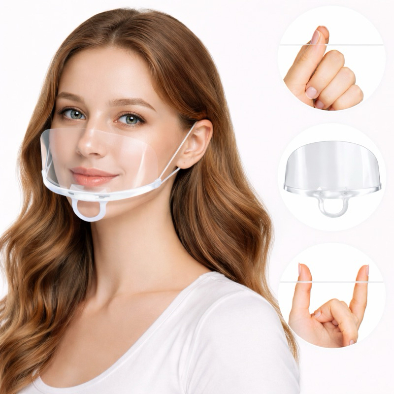 Kit 1 / 5 / 10 Máscaras Acrílicas Transparentes Reutilizáveis - Procedimentos Estéticos e Maquiagem em Oferta na Shopee