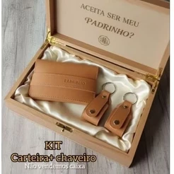 KIT Lembrança para Padrinhos Madrinha( Carteira e Chaveiro) Personalizados com nome individual