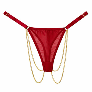 Calcinha Darle fio de telinha com elastano e correntes laterais. em Oferta na Shopee