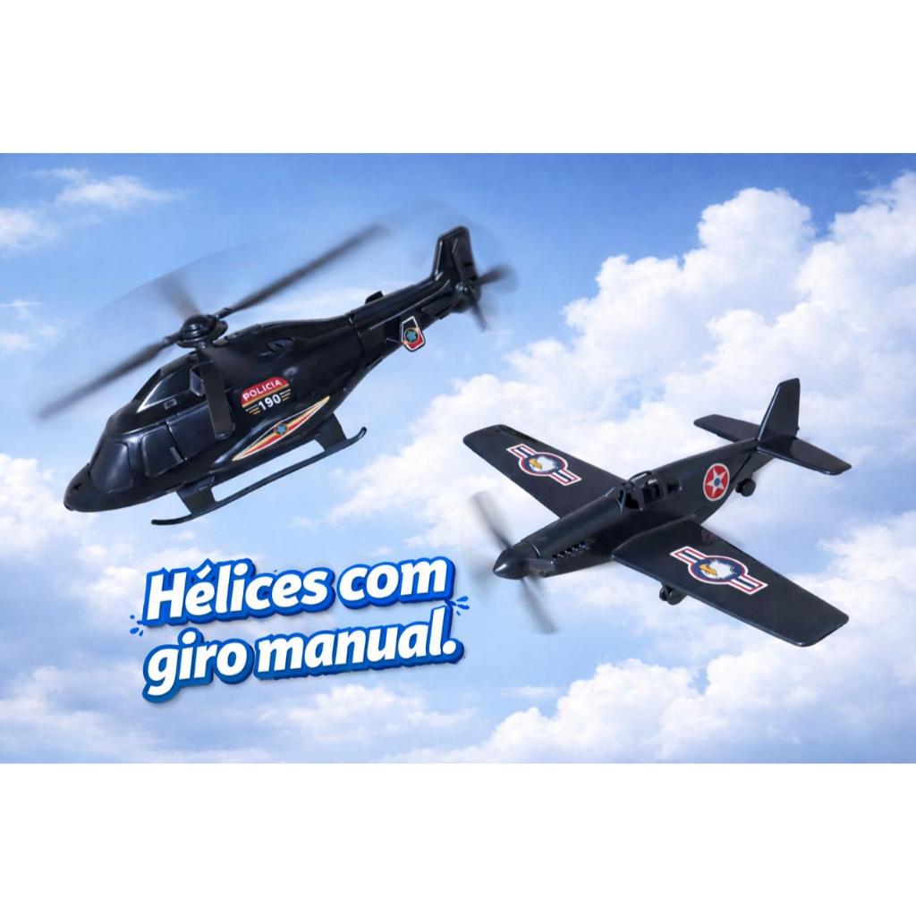 Kit Helicóptero e Avião Infantil Policial Oferta