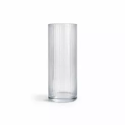 Vaso Tubo de Vidro Transparente Cilíndrico Canelado Decoração Arranjo