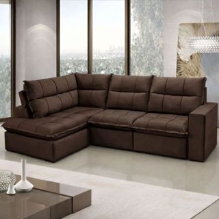 Sofá Solar Campus Canto Retrátil e Reclinável com Chaise Lado Direto em Oferta na Shopee