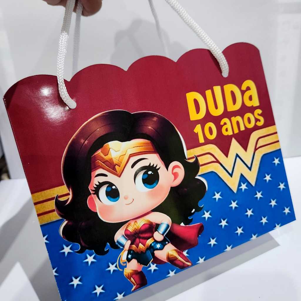 Sacolinha Personalizada Mulher Maravilha Lembrancinha