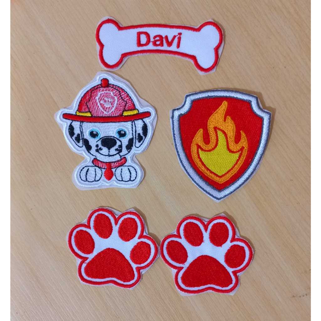KIT 05 PATCH BORDADO TERMOCOLANTE MARSHAL - PATRULHA CANINA