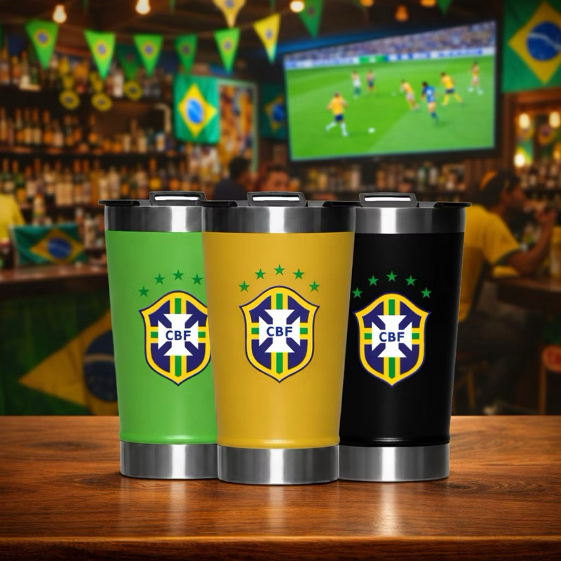 Copo térmico personalizado Brasil Copa do mundo Hexa Neymar com abridor de garrafa em Oferta na Shopee