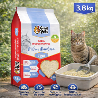 Areia Biodegradável Fina para Gatos - Great Pets em Oferta na Shopee