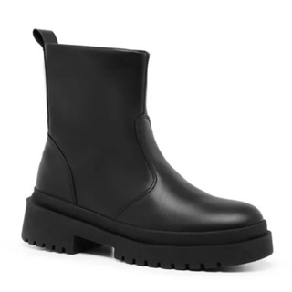 Coturno Chelsea Cano Médio Feminino Preta Sem Salto Tratorada Leve Macia em Oferta na Shopee