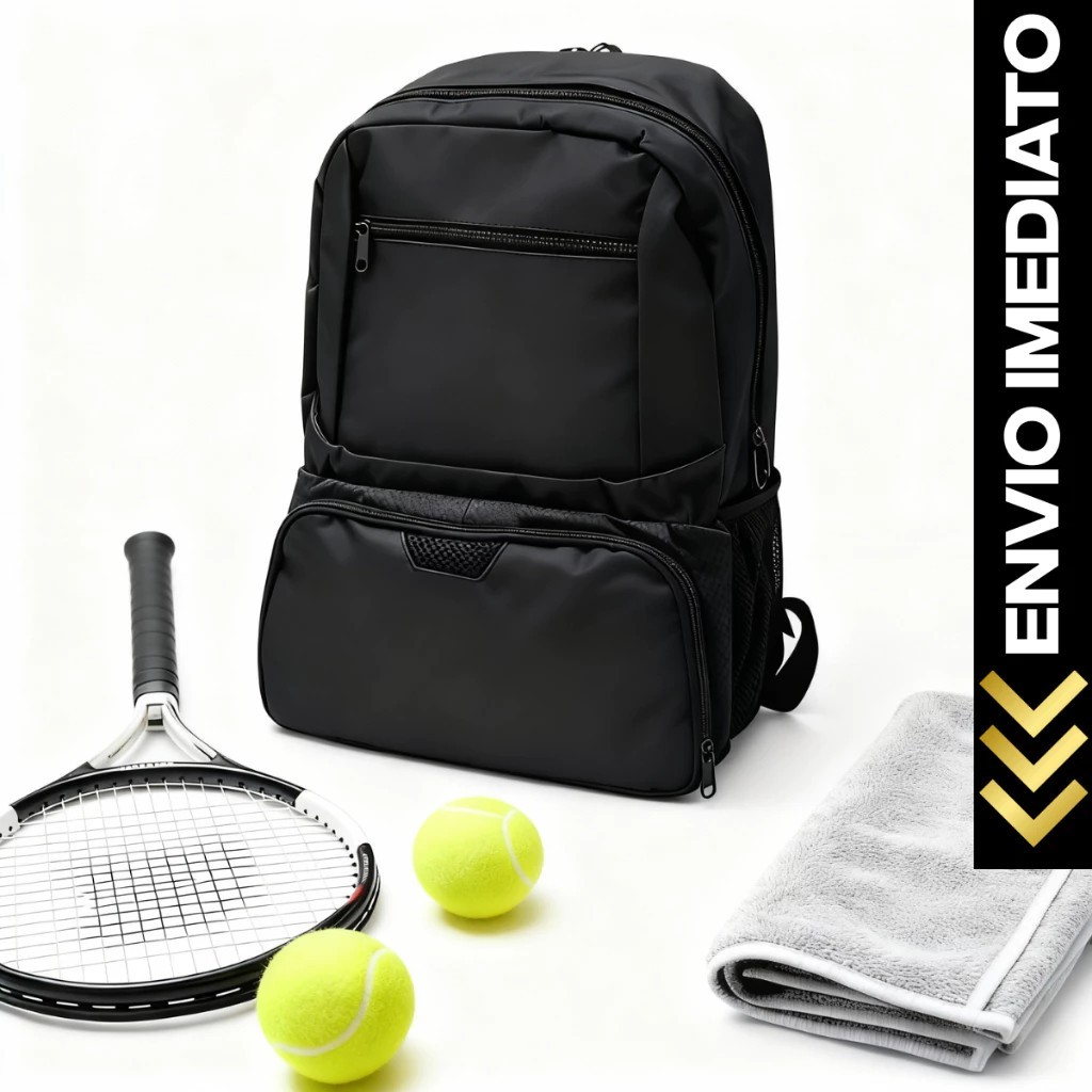 Mochila Esportiva Tênis/Beach Tênis/PickleBall 30L Premium Reforçada Divisória Raquete Profissional Academia Viagem Luxo