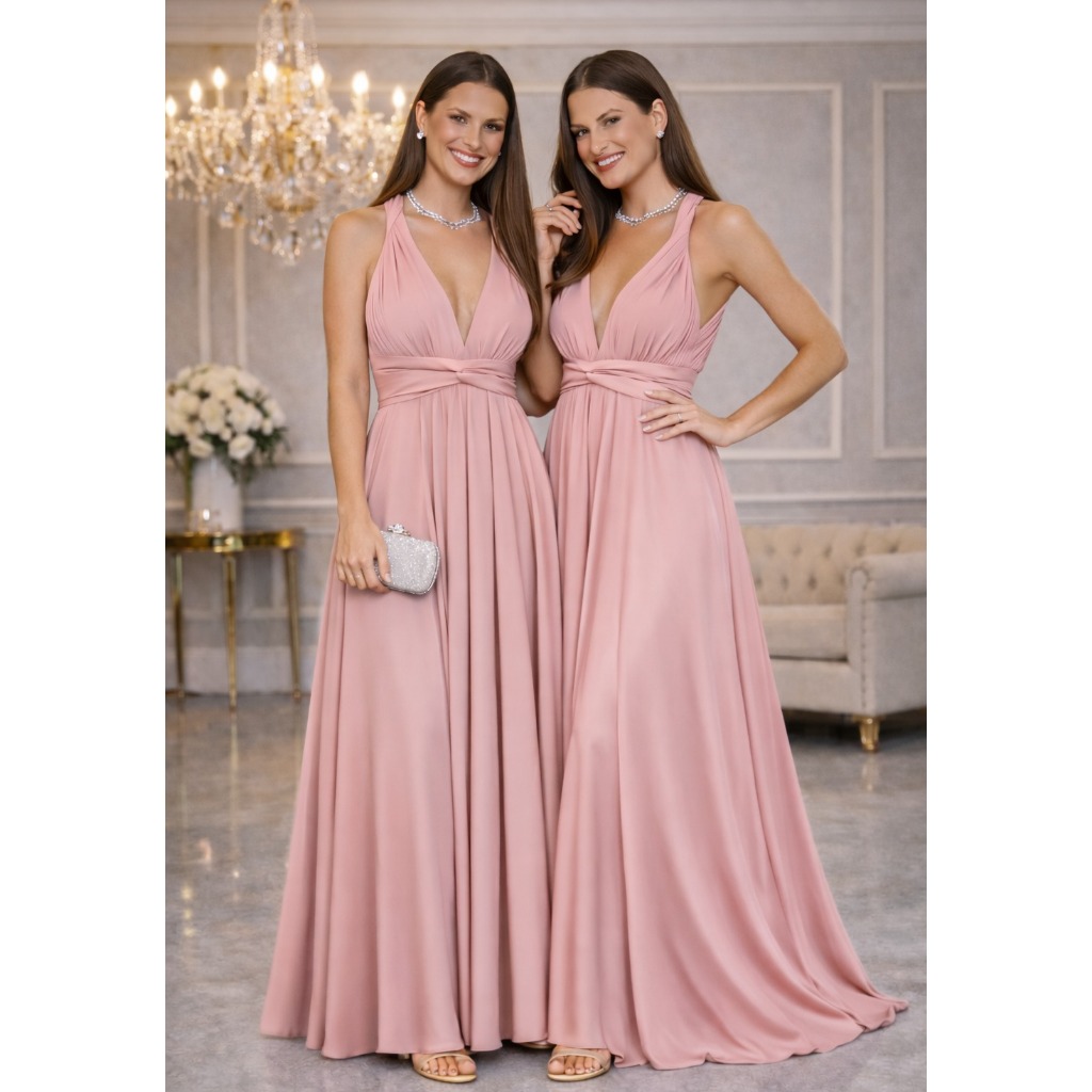 Vestido Longo  Feminino Varias Formas MultiFormas  Festa Madrinhas Batizados em Oferta na Shopee