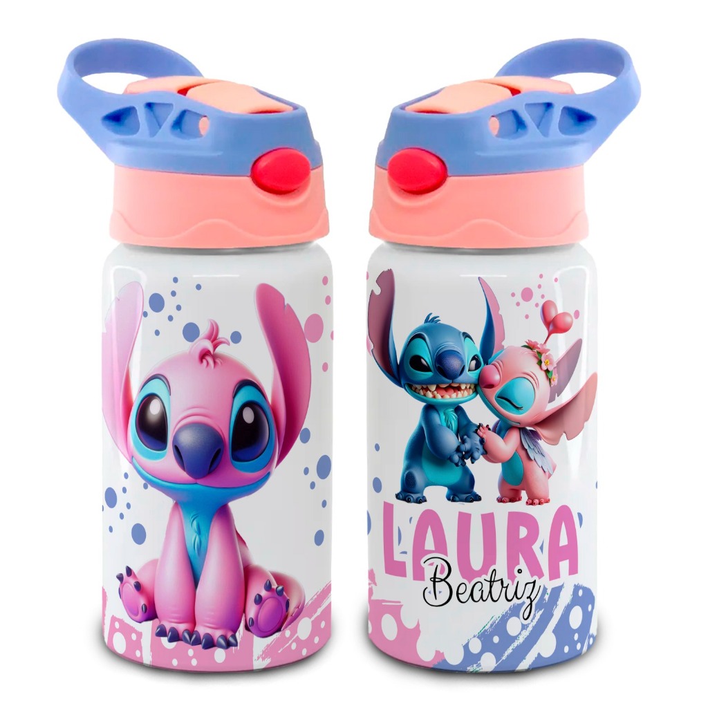 Garrafa TÉRMICA INFANTIL Lilo e Stitch Stitch e Angel Princesas Squeeze Personalizada Nome em Oferta na Shopee
