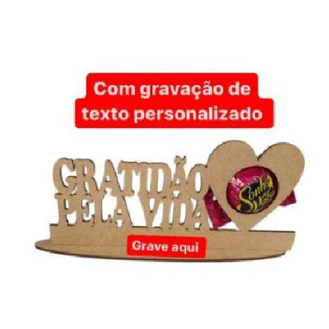 Kit 25 Porta Bombom Gratidão Pela Vida MDF Personalizado Lembrancinha Aniversário Festa Evento com Frase Laser