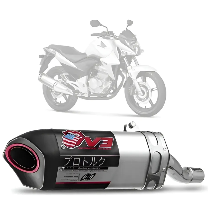 Escapamento esportivo V3 Escape Cb 300 2009 A 2015 Protork aluminio