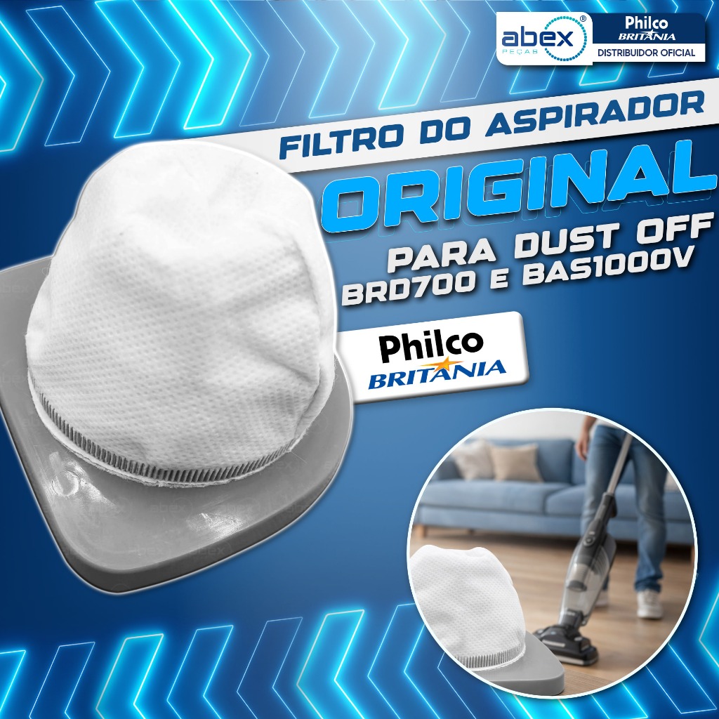Filtro Para Aspirador De Pó Britânia Dust Off BRD700 BAS1000V Filtro 076017 Novo Com NF Original