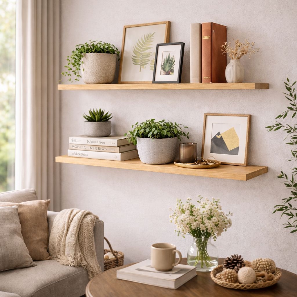 Kit 2 Prateleira de Madeira com Suporte Invisivel Madeira de Alta Qualidade em Oferta na Shopee