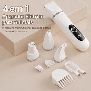 Máquina De Tosa Pets 4 Em 1 Cortador De Pelos Elétrico Para Animais De Estimação em Oferta na Shopee