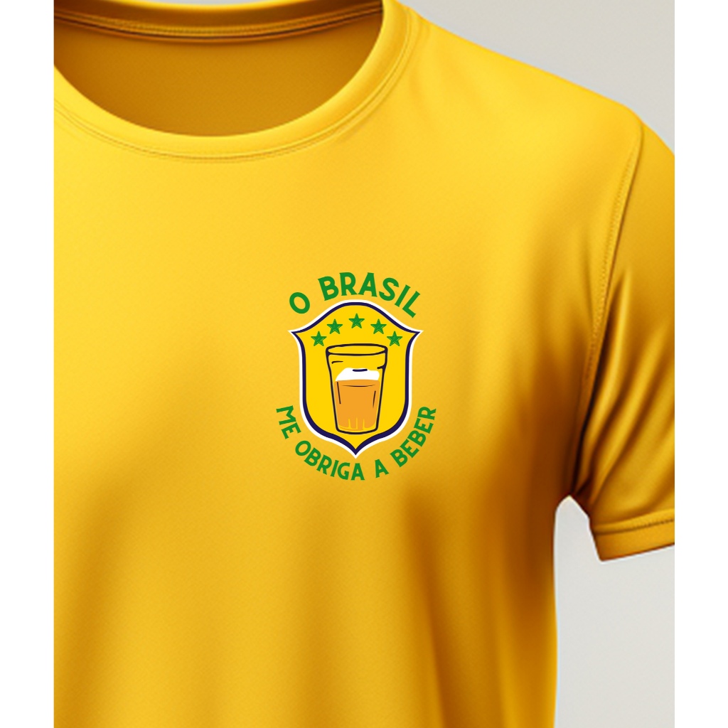 Camiseta Cores Brasileiras Futebol Camisa Torcedor Brasil Esporte Unissex Algodão