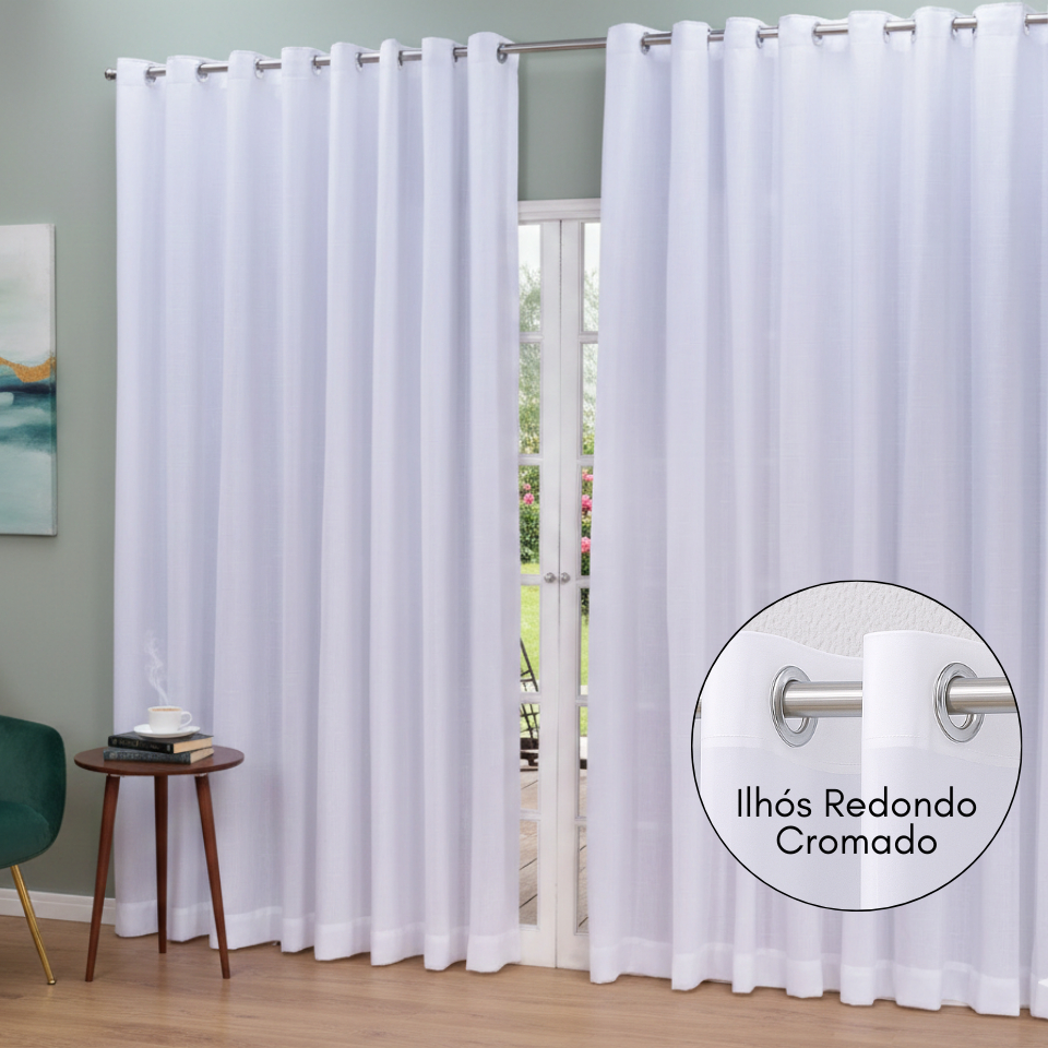 Cortina Elegance 8,00 x 2,70 Grande e Alta Para Quarto, Sala, Escritório e Decoração