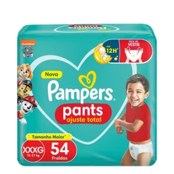 Fralda Infantil Pampers Pants Ajuste Total Patrulha Canina XXXG Com 54 Unidades