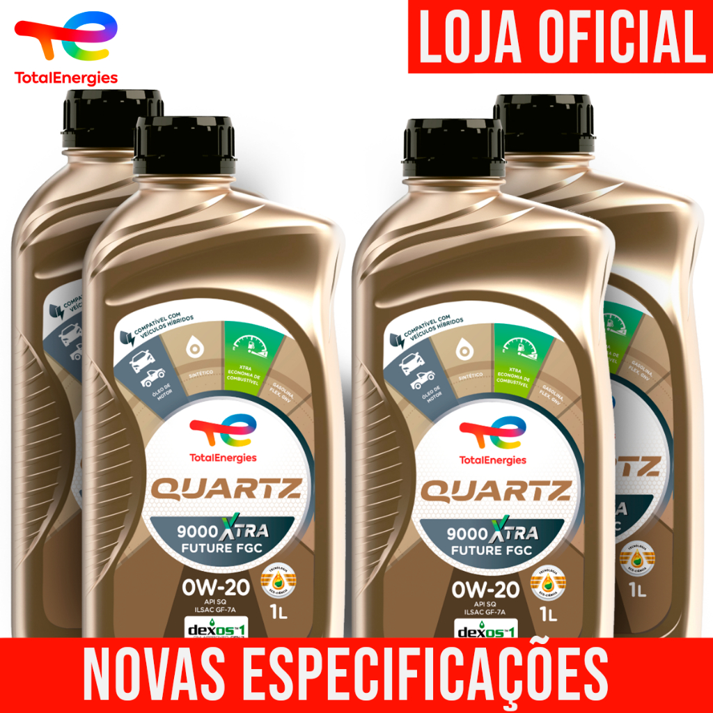 [NOVO] Kit 4 Óleos De Motor 0W-20 Sintético Quartz 9000 Xtra Future FGC API SQ em Oferta na Shopee