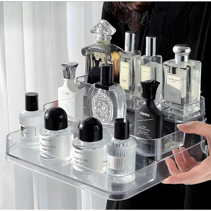 💎Expositor de Perfumes Cosméticos  com 3 Andares Multiuso Organizador Prateleira Acrílico