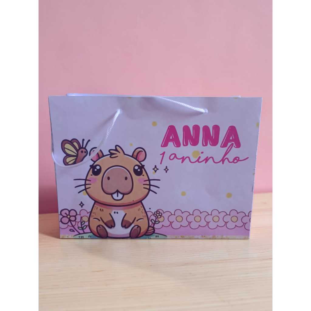 Sacolinha CAPIVARA Personalizado | Sacolinha | Lembrancinha | Mimos | Aniversário CAPIVARA