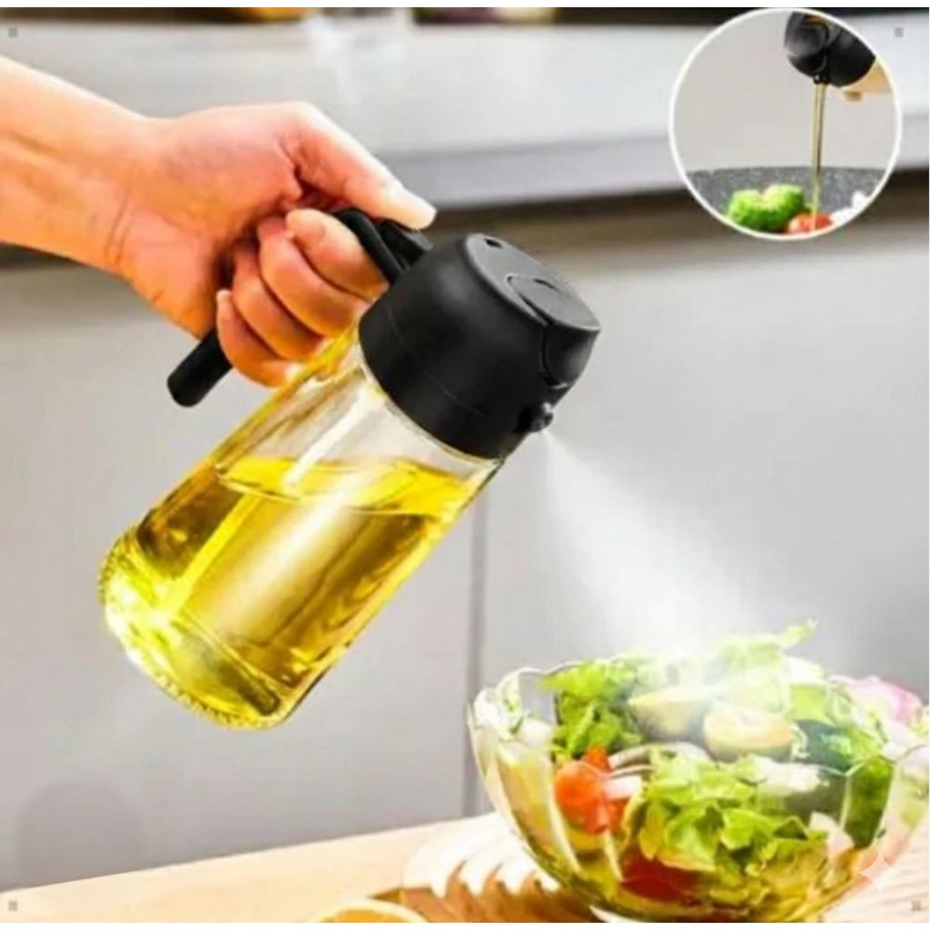 Porta Azeite Óleo Vinagre 2 em 1 Galheteiro de Vidro Spray