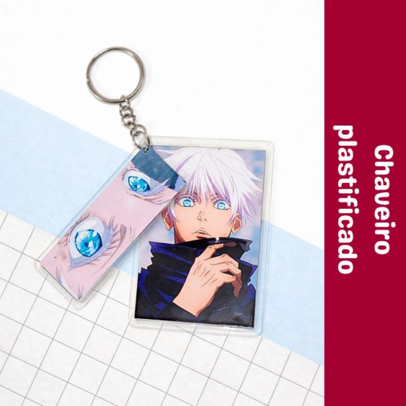 Chaveiro plastificado satoru gojo - anime jujutsu kaisen