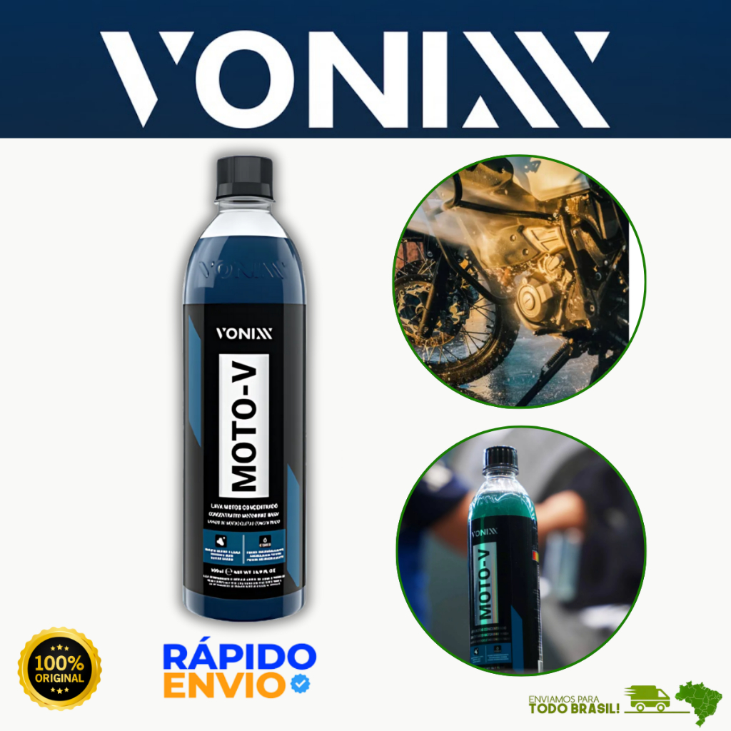 Shampoo Para Lavar Motos Desengraxante Barro Lama Graxa óleo Vonixx 500ml Oferta Premium Original