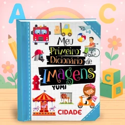 Livro Infantil Primeiro Dicionário Ilustrado Inglês Cidade | Bilíngue Educativo Para Crianças