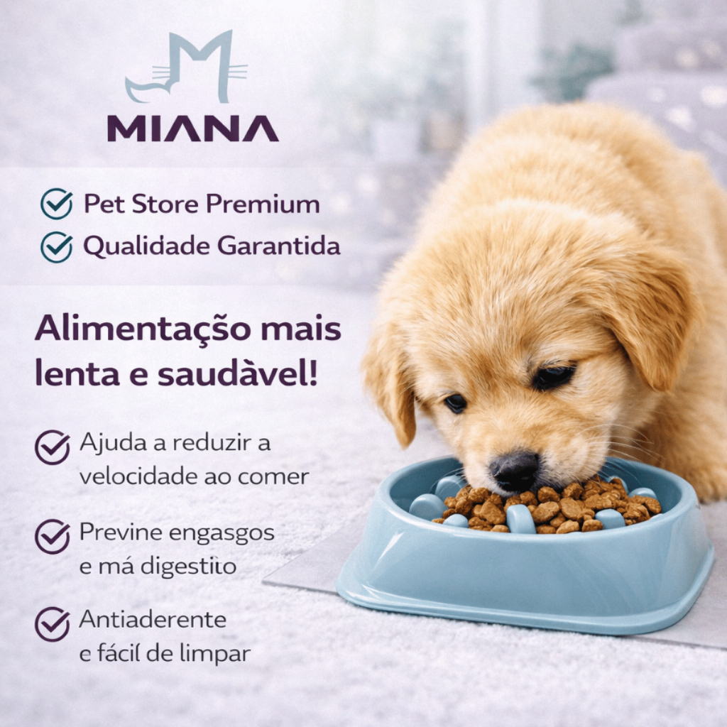 Comedouro Lento Para Cães E Gatos Slow Feeder Antiengasgo Antivômito Controle Porção