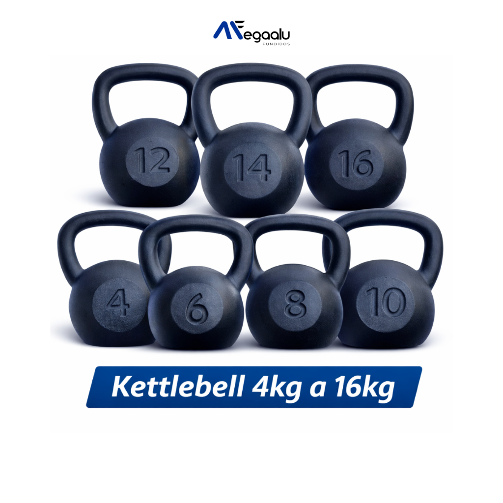 Kettlebell Pintado 4kg a 16kg Fitness Crossfit Treino Funcional Musculação Agachamento Casa
