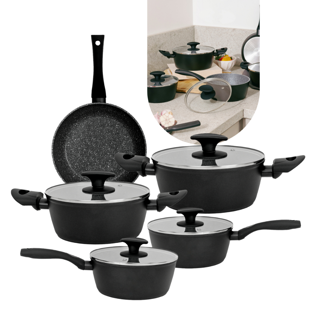 Jogo de Panelas Brinox Antiaderente Ceramic Life Orion Com Indução 5 Peças Preto em Oferta na Shopee