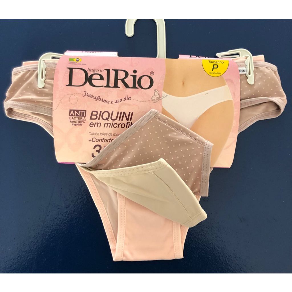 kit C/3 calcinhas Delrio modelo biquíni em microfibra (original)