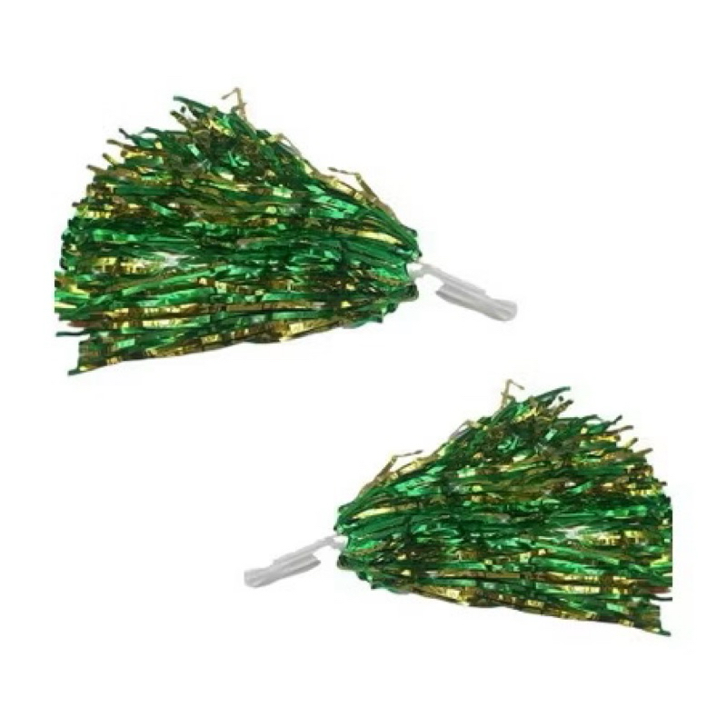 Par de Pompom Metalizado Do Brasil Líder De Torcida Copa