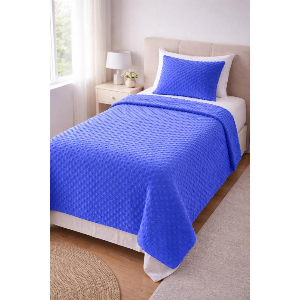 Kit Cobertor Solteiro Flannel Bolinha + 1 Fronha – Toque Aveludado em Oferta na Shopee